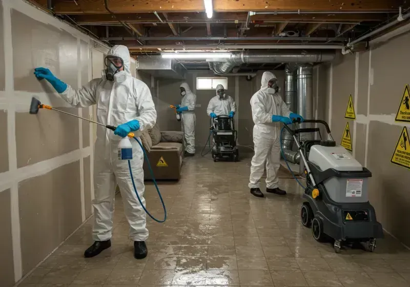 Basement Moisture Removal and Structural Drying process in North Warren, PA